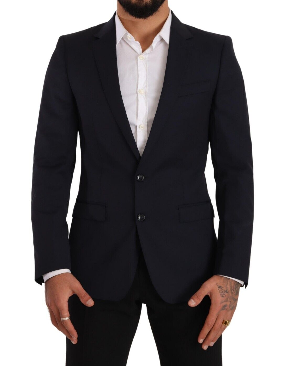 Dolce & Gabbana Dark Blue Single Breasted Coat MARTINI Blazer -   -  Dolce & Gabbana.