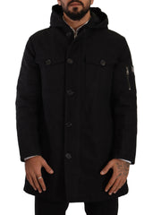 Dolce & Gabbana Black Denim Hooded Parka Coat Winter Jacket -   -  Dolce & Gabbana.