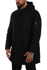 Dolce & Gabbana Black Denim Hooded Parka Coat Winter Jacket -   -  Dolce & Gabbana.