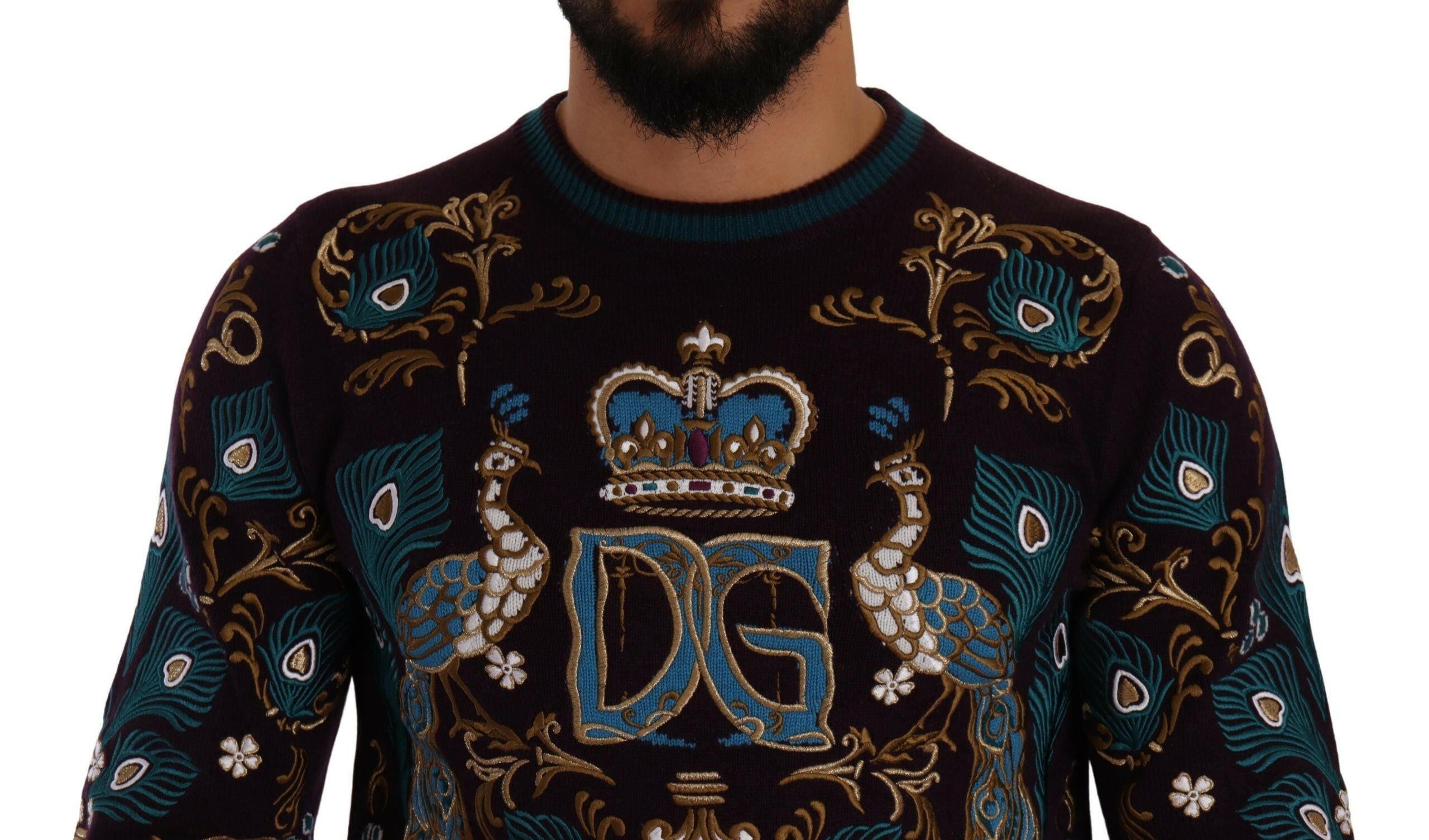 Dolce & Gabbana Bordeaux Cashmere DG Crown Embroidered Sweater -   -  Dolce & Gabbana. Dolce & Gabbana Bordeaux Cashmere DG Crown Embroidered Sweater -   -  Dolce & Gabbana.