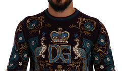 Dolce & Gabbana Bordeaux Cashmere DG Crown Embroidered Sweater -   -  Dolce & Gabbana.