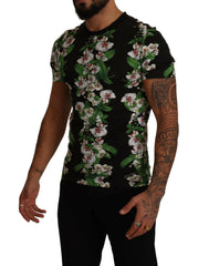 Dolce & Gabbana Black Floral Print Crewneck T-shirt -   -  Dolce & Gabbana.