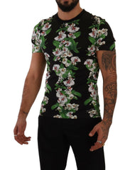 Dolce & Gabbana Black Floral Print Crewneck T-shirt -   -  Dolce & Gabbana.