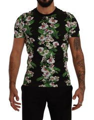 Dolce & Gabbana Black Floral Print Crewneck T-shirt -   -  Dolce & Gabbana.