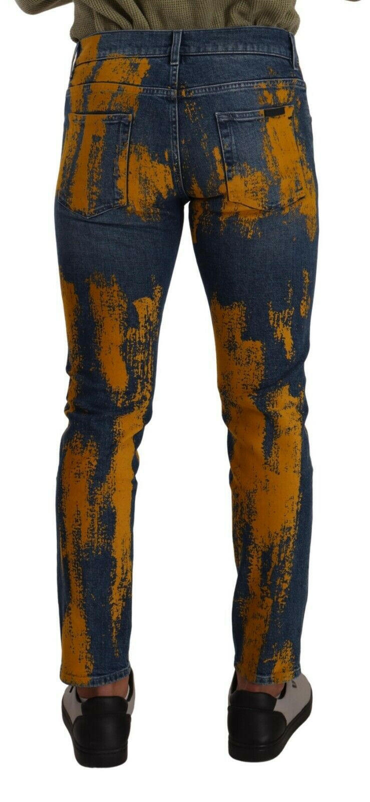 Dolce & Gabbana Blue Yellow Dye Cotton Skinny Men Denim Jeans -   -  Dolce & Gabbana. Dolce & Gabbana Blue Yellow Dye Cotton Skinny Men Denim Jeans -   -  Dolce & Gabbana.