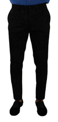 Dolce & Gabbana Black Brocade Skinny Formal Trouser Dress Pants -   -  Dolce & Gabbana.