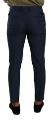 Dolce & Gabbana Dark Blue Wool Skinny Formal Dress Pants -   -  Dolce & Gabbana.