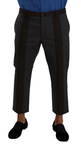 Dolce & Gabbana Gray Bordeaux Striped Cropped Trouser Pants -   -  Dolce & Gabbana.