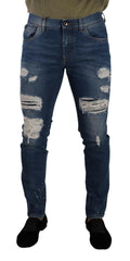 Dolce & Gabbana Blue Wash Cotton Stretch Slim Fit Denim Jeans -   -  Dolce & Gabbana.