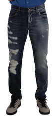 Dolce & Gabbana Blue Cotton Regular Denim Trousers Jeans -   -  Dolce & Gabbana.