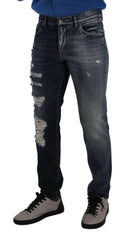Dolce & Gabbana Blue Cotton Regular Denim Trousers Jeans -   -  Dolce & Gabbana.