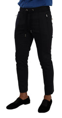 Dolce & Gabbana Blue Cotton Stretch Jogging Trouser Pants -   -  Dolce & Gabbana.