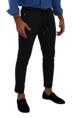 Dolce & Gabbana Blue Cotton Stretch Jogging Trouser Pants -   -  Dolce & Gabbana.