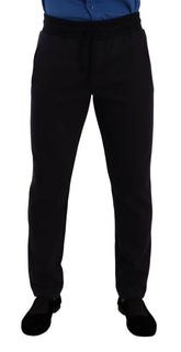 Dolce & Gabbana Blue Cotton Stretch Jogging Trouser Pants -   -  Dolce & Gabbana.