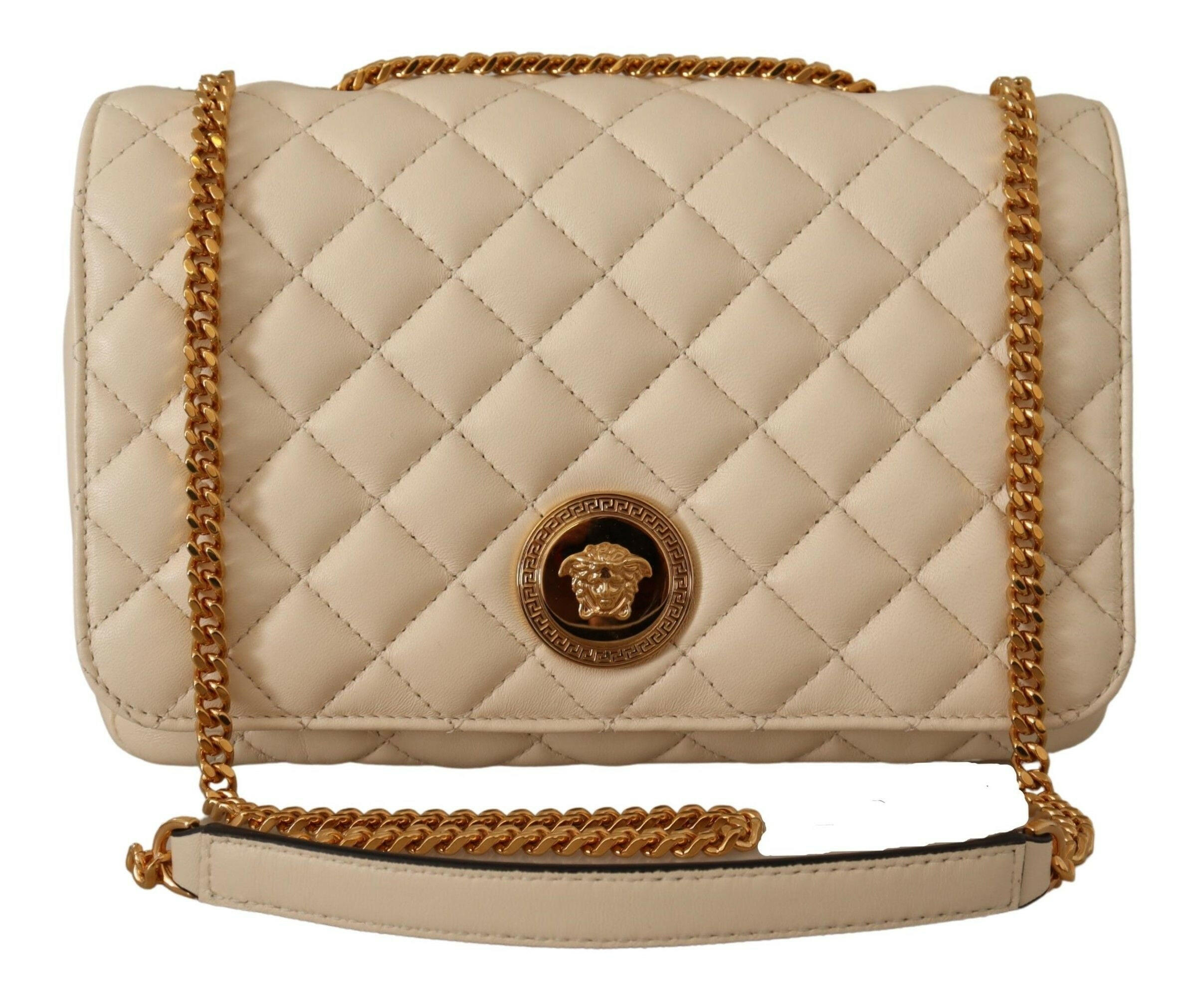Versace Elegant White Nappa Leather Shoulder Bag -  Luxury Shoulder Bag for Women -  Versace.