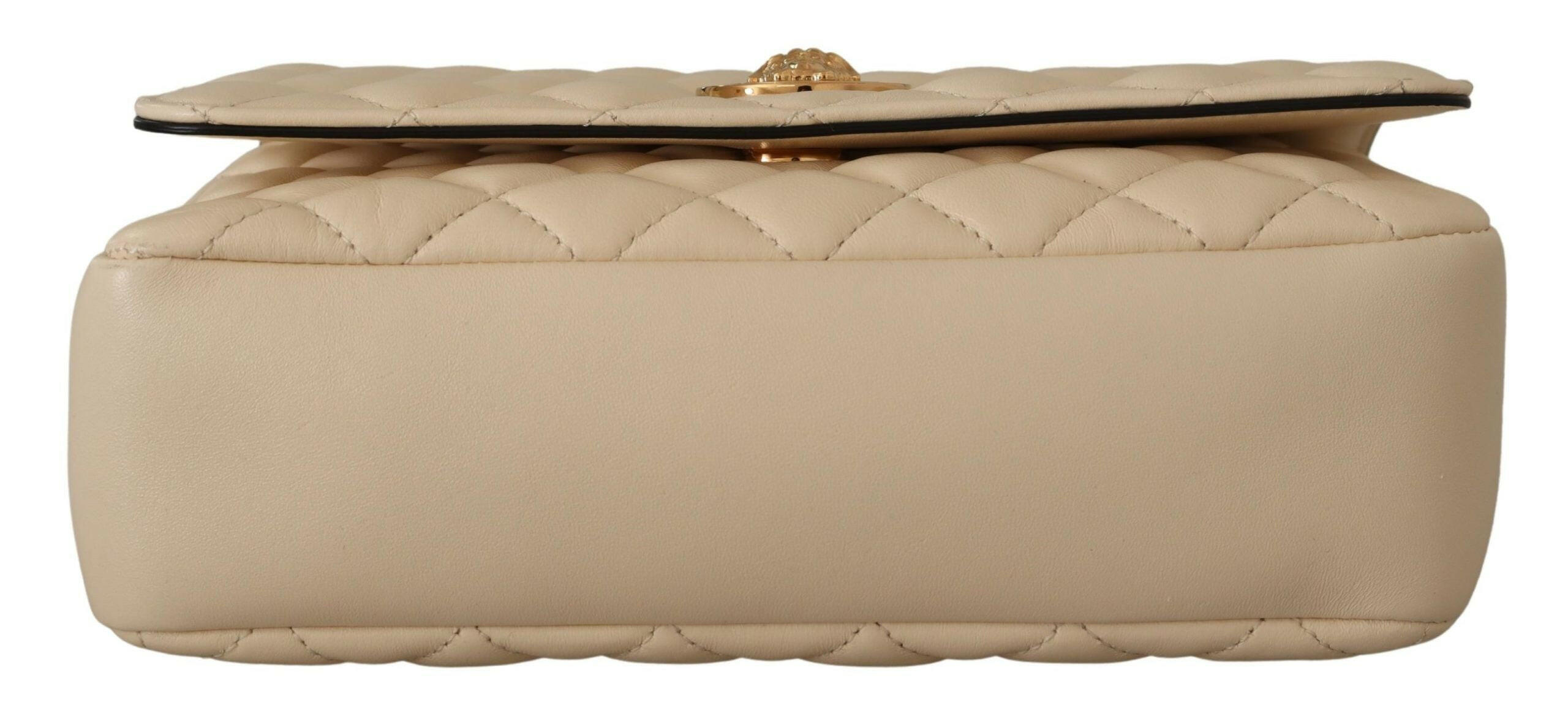Versace Elegant White Nappa Leather Shoulder Bag -  Luxury Shoulder Bag for Women -  Versace. Versace Elegant White Nappa Leather Shoulder Bag -  Luxury Shoulder Bag for Women -  Versace.