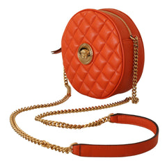 Versace Elegant Round Nappa Leather Crossbody Bag -  Luxury Cross Body Bag for Women -  Versace.