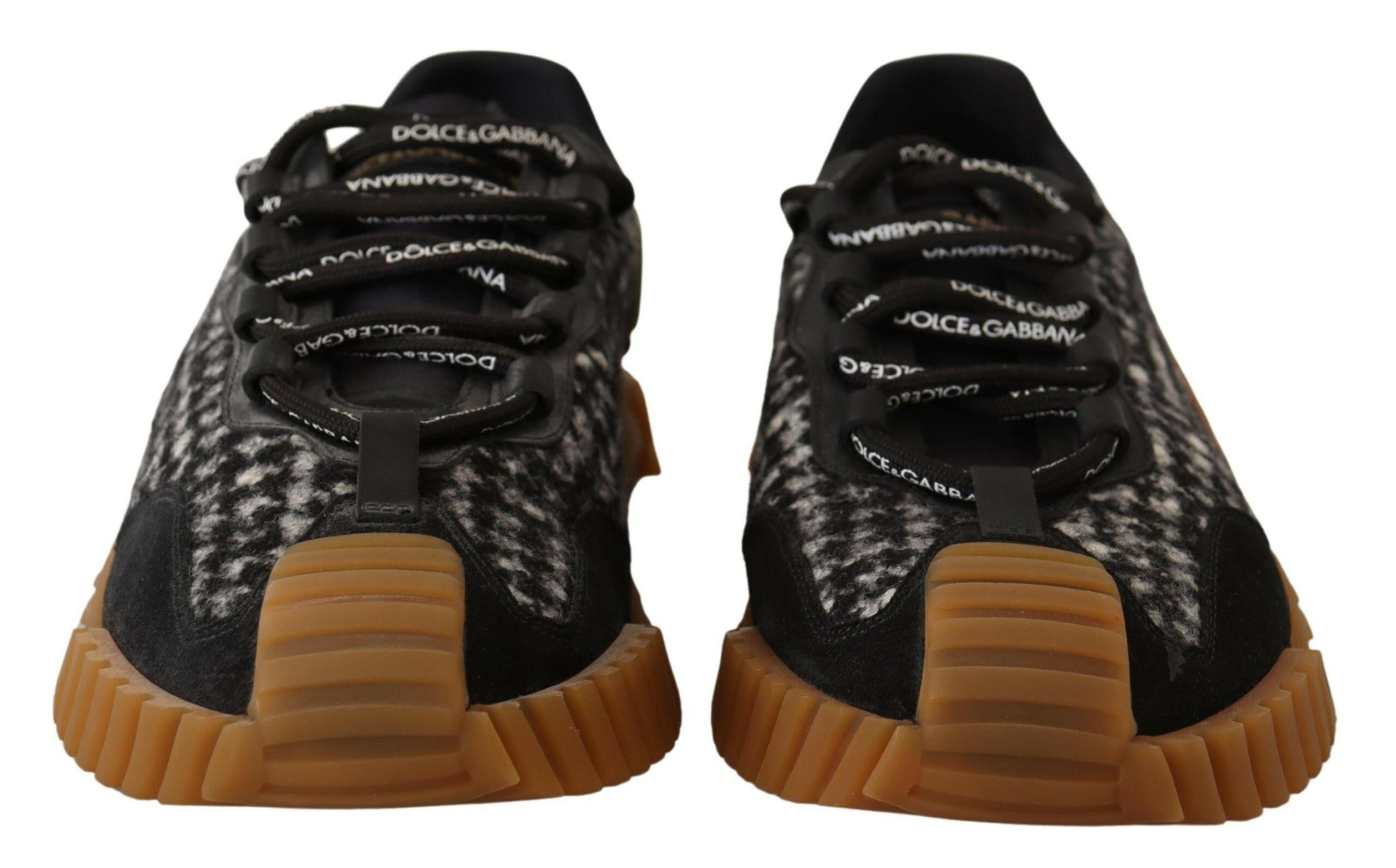 Dolce & Gabbana Black White Fabric Lace Up NS1 Sneakers -   -  Dolce & Gabbana. Dolce & Gabbana Black White Fabric Lace Up NS1 Sneakers -   -  Dolce & Gabbana.