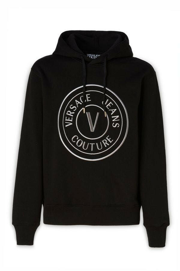 Versace Jeans Stunning Hooded Black Cotton Sweatshirt -   -  Versace Jeans.