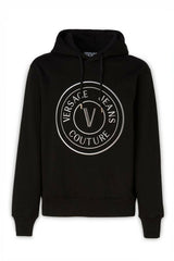 Versace Jeans Stunning Hooded Black Cotton Sweatshirt -   -  Versace Jeans.