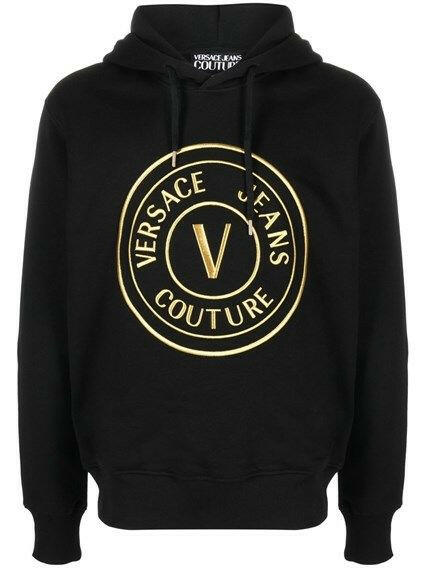 Versace Jeans Chic Black Hooded Sweatshirt -   -  Versace Jeans.