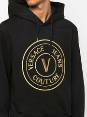 Versace Jeans Chic Black Hooded Sweatshirt -   -  Versace Jeans.