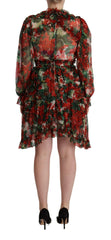 Dolce & Gabbana Multicolor Red Floral Silk Long Maxi Dress -   -  Dolce & Gabbana.