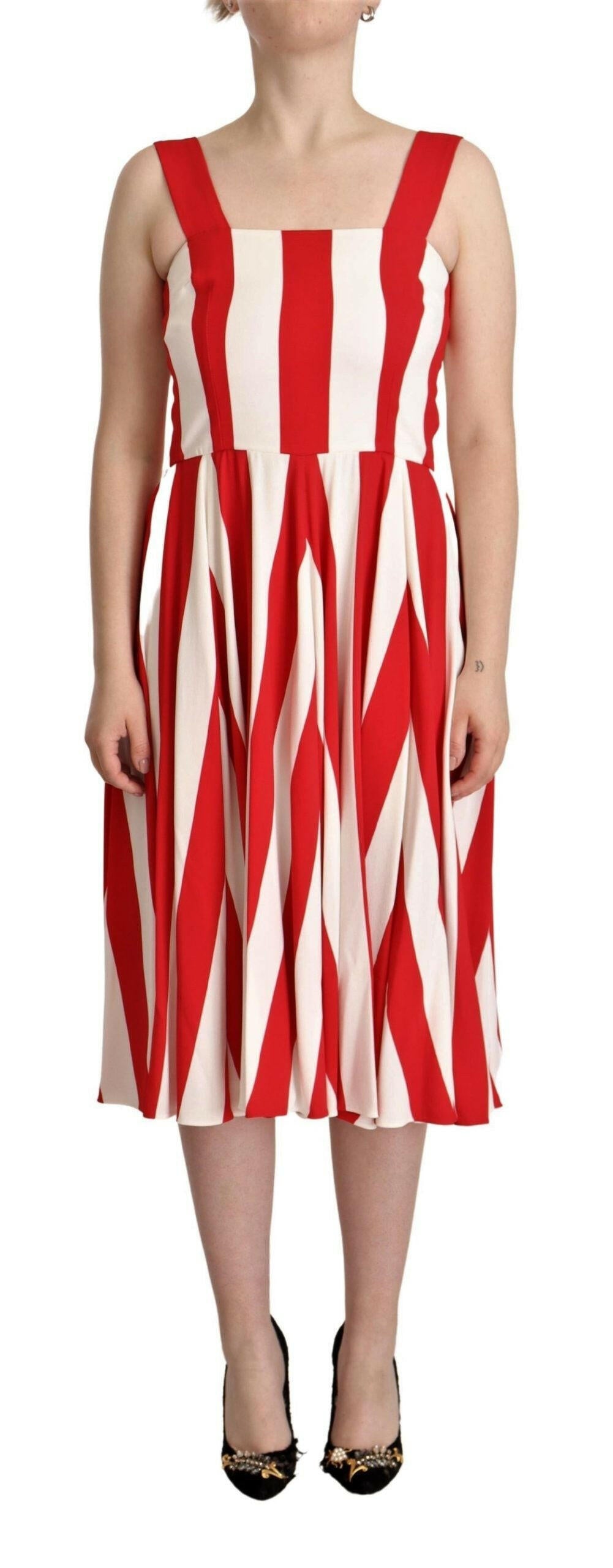 Dolce & Gabbana White Red Stretch Shift A-line Gown Dress -   -  Dolce & Gabbana.