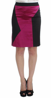 Dolce & Gabbana Pink Black Above Knees Cotton Stretch Skirt -   -  Dolce & Gabbana.