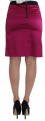 Dolce & Gabbana Pink Black Above Knees Cotton Stretch Skirt - - Dolce & Gabbana.