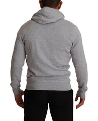 Hackett Gray Full Zip Hooded Cotton Sweatshirt Sweater -   -  Hackett.