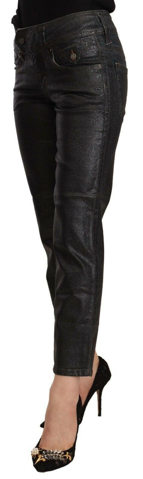 John Galliano Black Glittered Mid Waist Cotton Cropped Pants -   -  John Galliano. John Galliano Black Glittered Mid Waist Cotton Cropped Pants -   -  John Galliano.