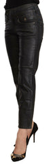John Galliano Black Glittered Mid Waist Cotton Cropped Pants -   -  John Galliano.