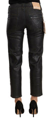 John Galliano Black Glittered Mid Waist Cotton Cropped Pants -   -  John Galliano.