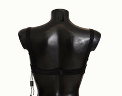 Dolce & Gabbana Black Polka Dot Satin Lace Balconette Bra -   -  Dolce & Gabbana.