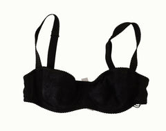 Dolce & Gabbana Black Polka Dot Satin Lace Balconette Bra -   -  Dolce & Gabbana.