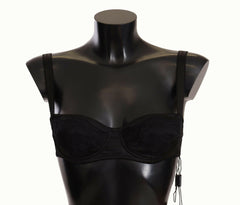Dolce & Gabbana Black Polka Dot Satin Lace Balconette Bra -   -  Dolce & Gabbana.