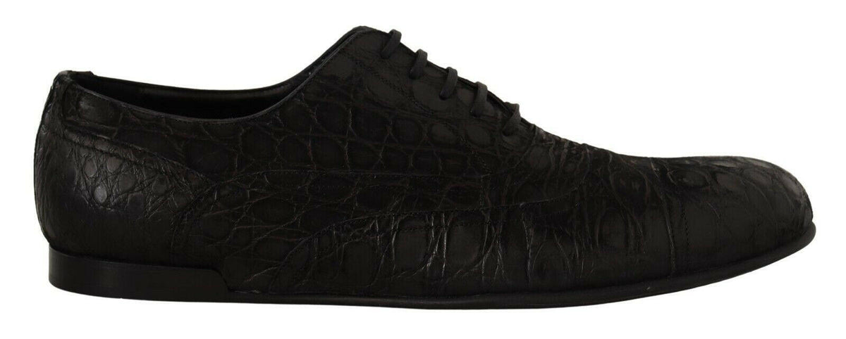 Dolce & Gabbana Black Caiman Leather Mens Oxford Shoes -   -  Dolce & Gabbana.