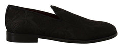 Dolce & Gabbana Black Floral Brocade Slippers Loafers Shoes -   -  Dolce & Gabbana.