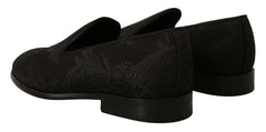 Dolce & Gabbana Black Floral Brocade Slippers Loafers Shoes -   -  Dolce & Gabbana.