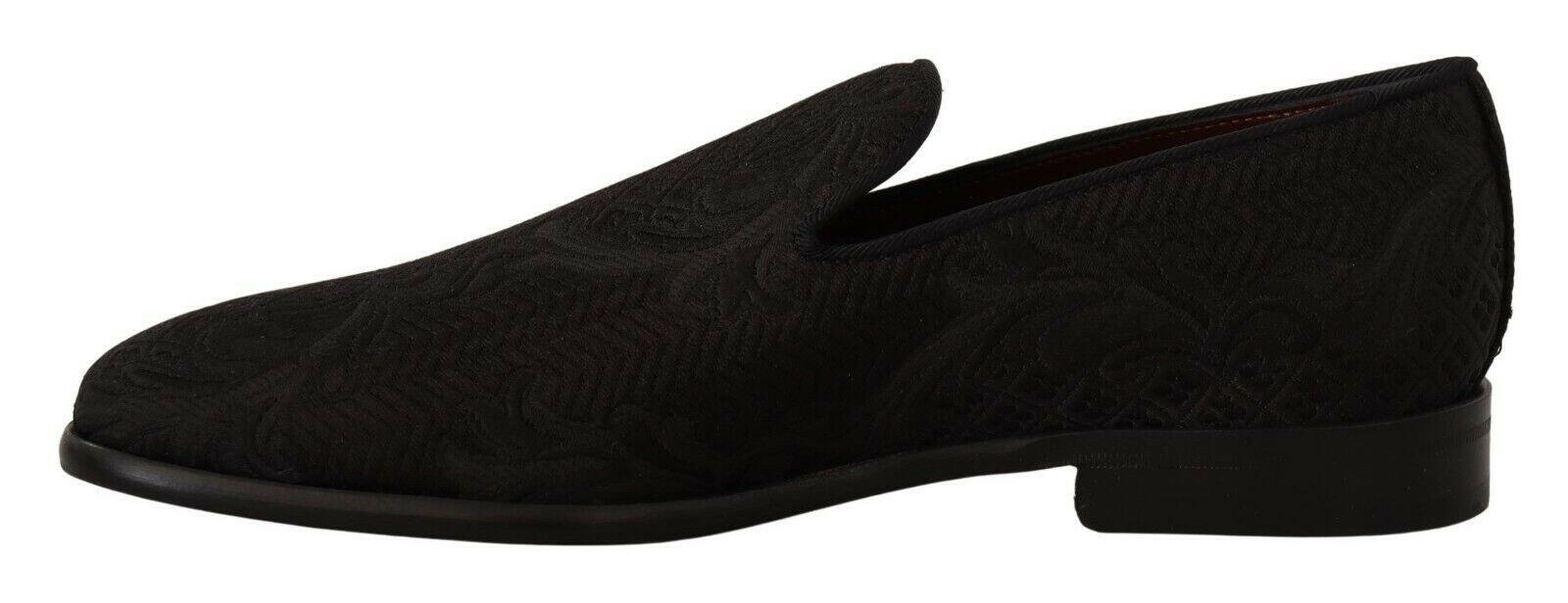 Dolce & Gabbana Black Floral Brocade Slippers Loafers Shoes -   -  Dolce & Gabbana. Dolce & Gabbana Black Floral Brocade Slippers Loafers Shoes -   -  Dolce & Gabbana.