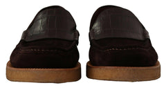 Dolce & Gabbana Brown Suede Leather Slip On Flats Moccasin Shoes -   -  Dolce & Gabbana.