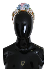 Dolce & Gabbana Gold Crystal Purple Hortensia Headband Crown Diadem -   -  Dolce & Gabbana.