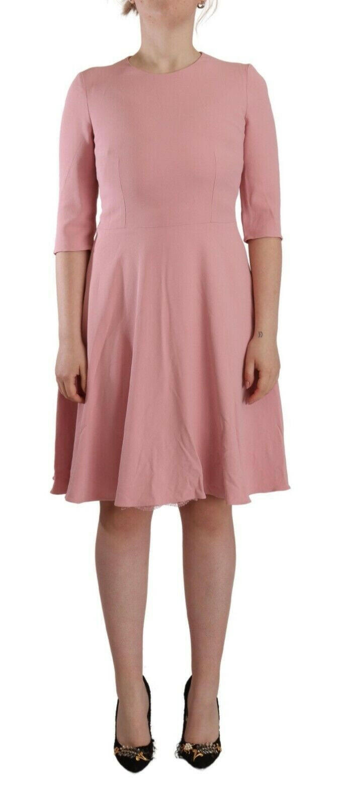 Dolce & Gabbana Pink 3/4 Sleeves Viscose Blend A-line Dress -   -  Dolce & Gabbana.