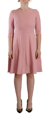 Dolce & Gabbana Pink 3/4 Sleeves Viscose Blend A-line Dress -   -  Dolce & Gabbana.