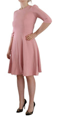 Dolce & Gabbana Pink 3/4 Sleeves Viscose Blend A-line Dress -   -  Dolce & Gabbana.