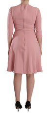 Dolce & Gabbana Pink 3/4 Sleeves Viscose Blend A-line Dress -   -  Dolce & Gabbana.