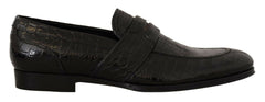 Dolce & Gabbana Black Crocodile Leather Slip On Moccasin Shoes -   -  Dolce & Gabbana.