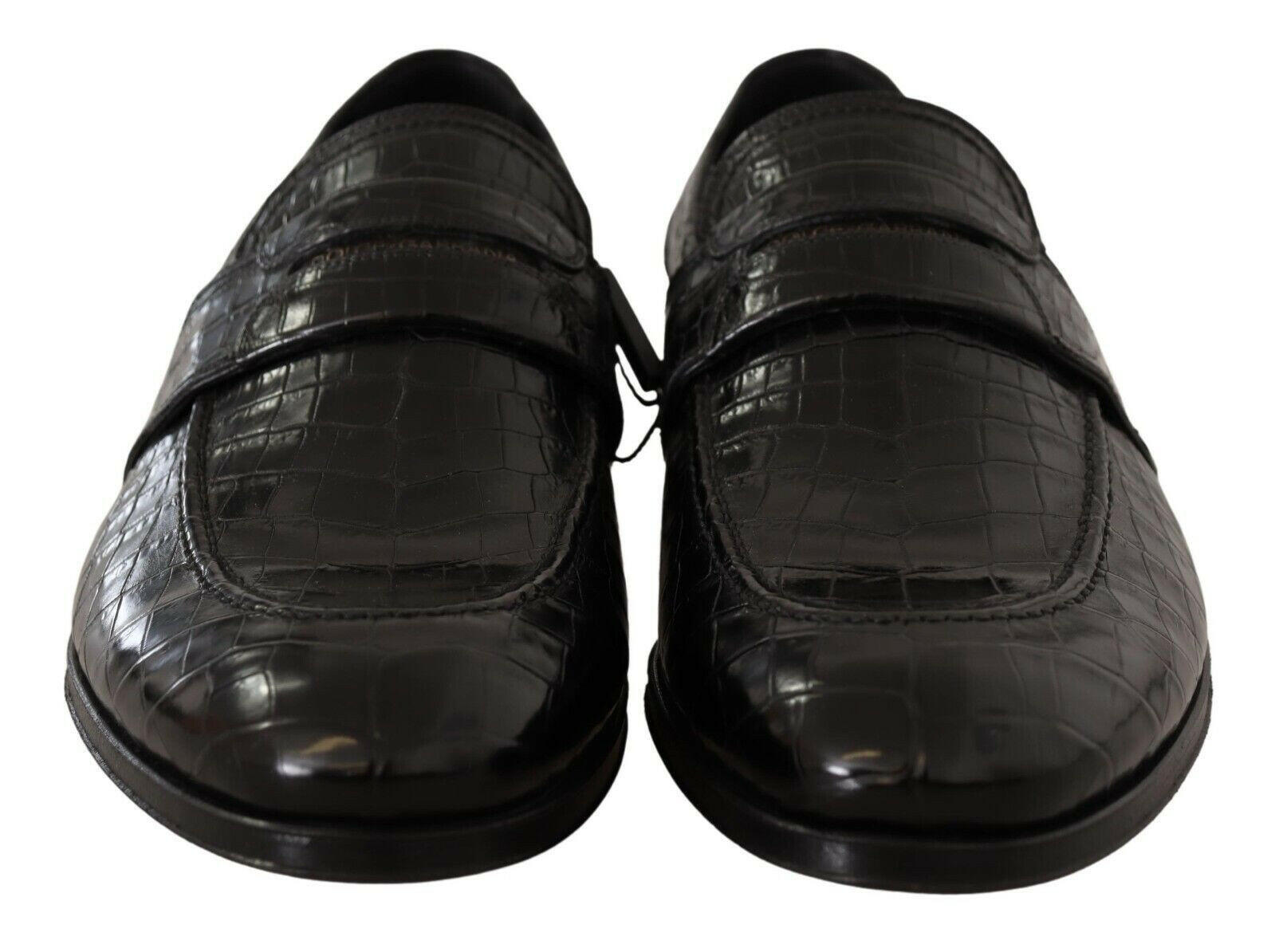 Dolce & Gabbana Black Crocodile Leather Slip On Moccasin Shoes -   -  Dolce & Gabbana. Dolce & Gabbana Black Crocodile Leather Slip On Moccasin Shoes -   -  Dolce & Gabbana.