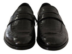 Dolce & Gabbana Black Crocodile Leather Slip On Moccasin Shoes -   -  Dolce & Gabbana.